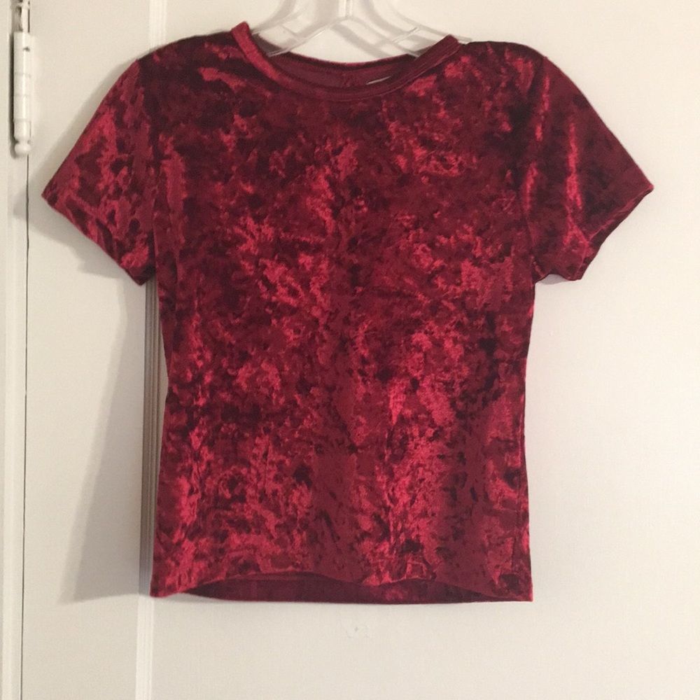 Hollister red velvet crop top
